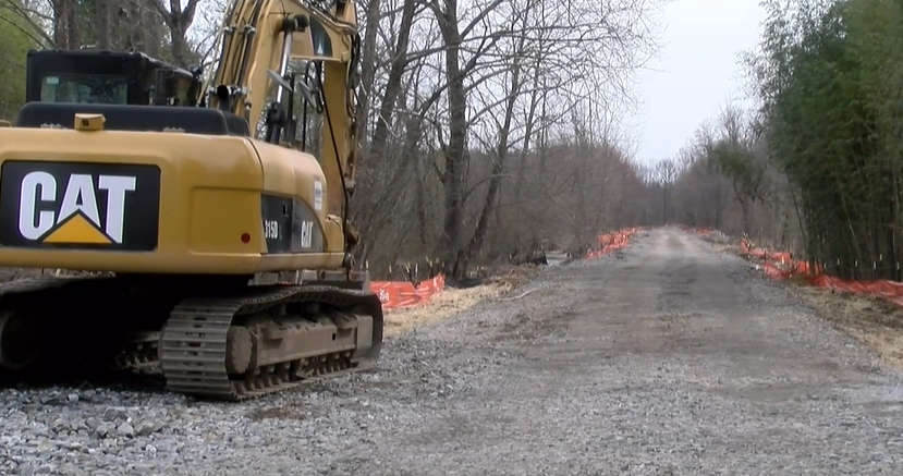 Work continues in March on the Hendersonville portion of the Ecusta Trail.