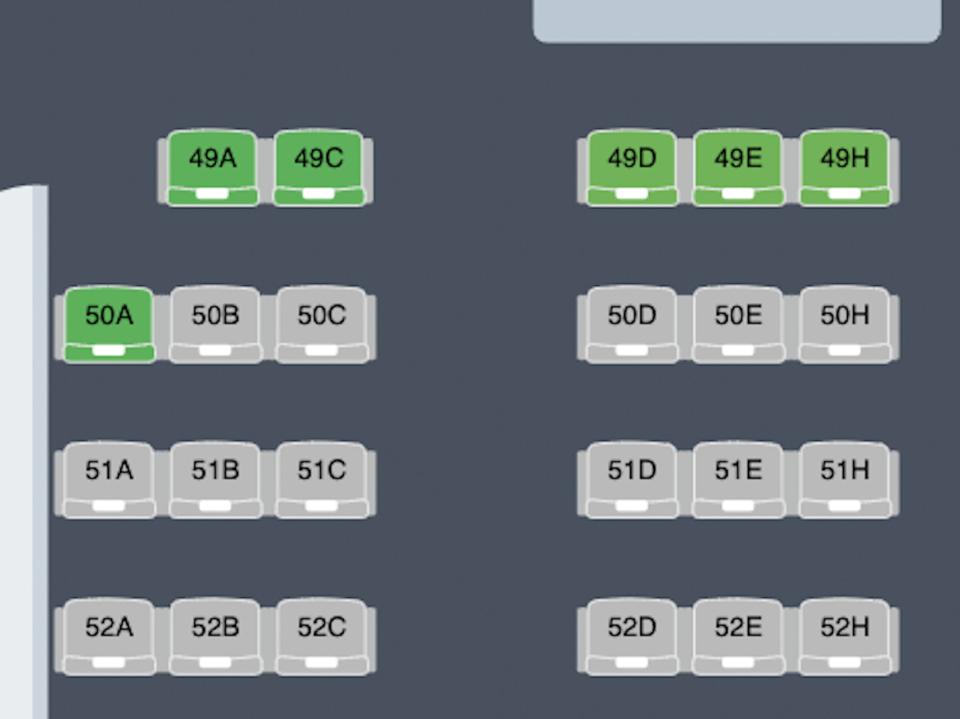 ITA Airways A350 seat map.