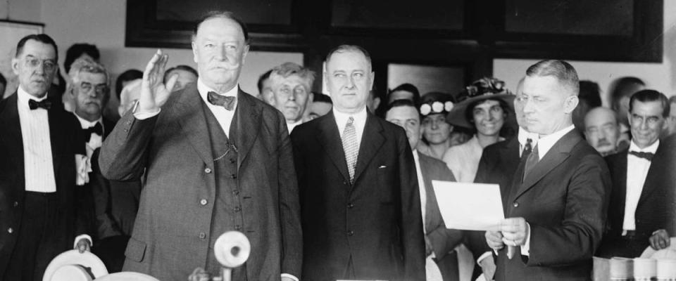 Ex-President William Howard Taft (1857-1930) sworn in as chief justice of the United States in 1921.