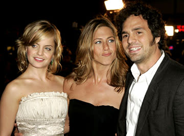 Mena Suvari , Jennifer Aniston and Mark Ruffalo at the LA premiere of Warner Bros.' Rumor Has It...