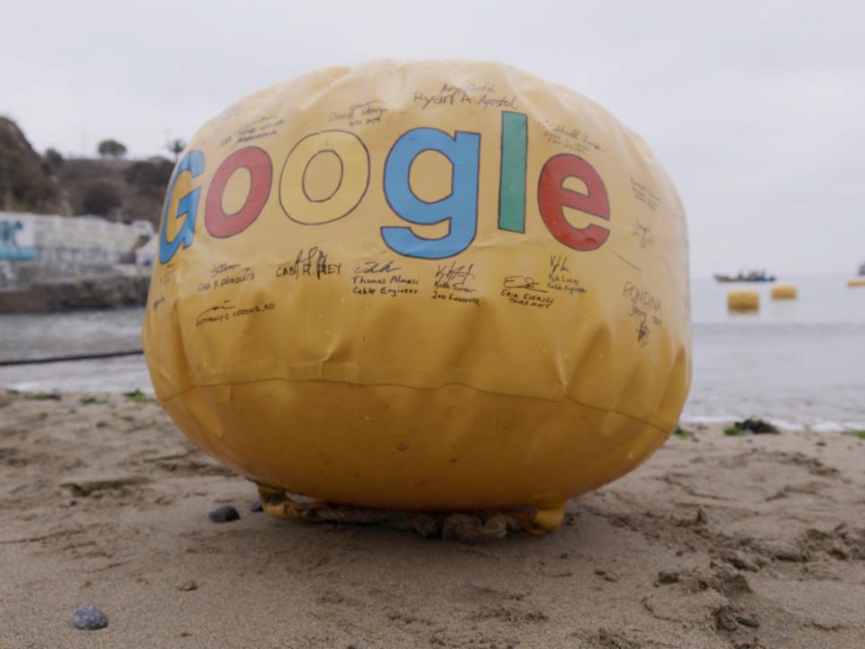 The landing buoy for Google's Curie undersea cable.