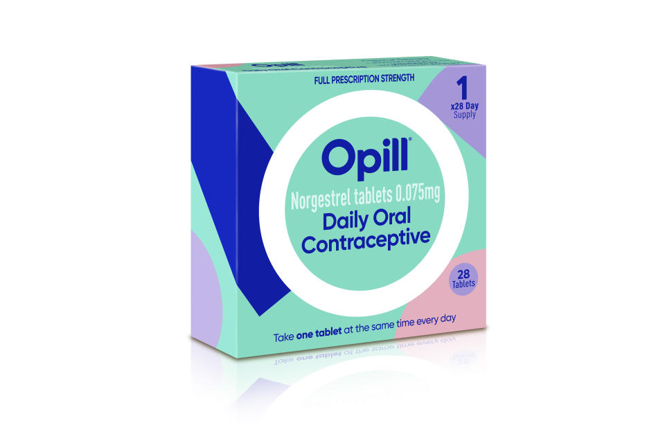 This illustration provided by Perrigo in May 2023 depicts proposed packaging for the company's birth control medication Opill. / Credit: Perrigo via AP