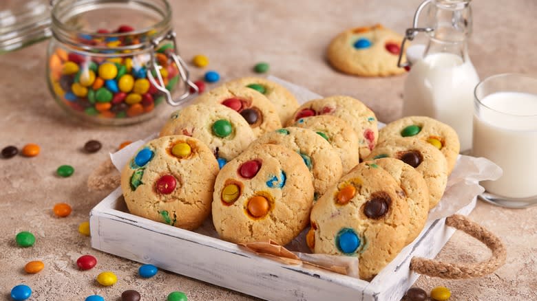 sugar cookies with M&Ms