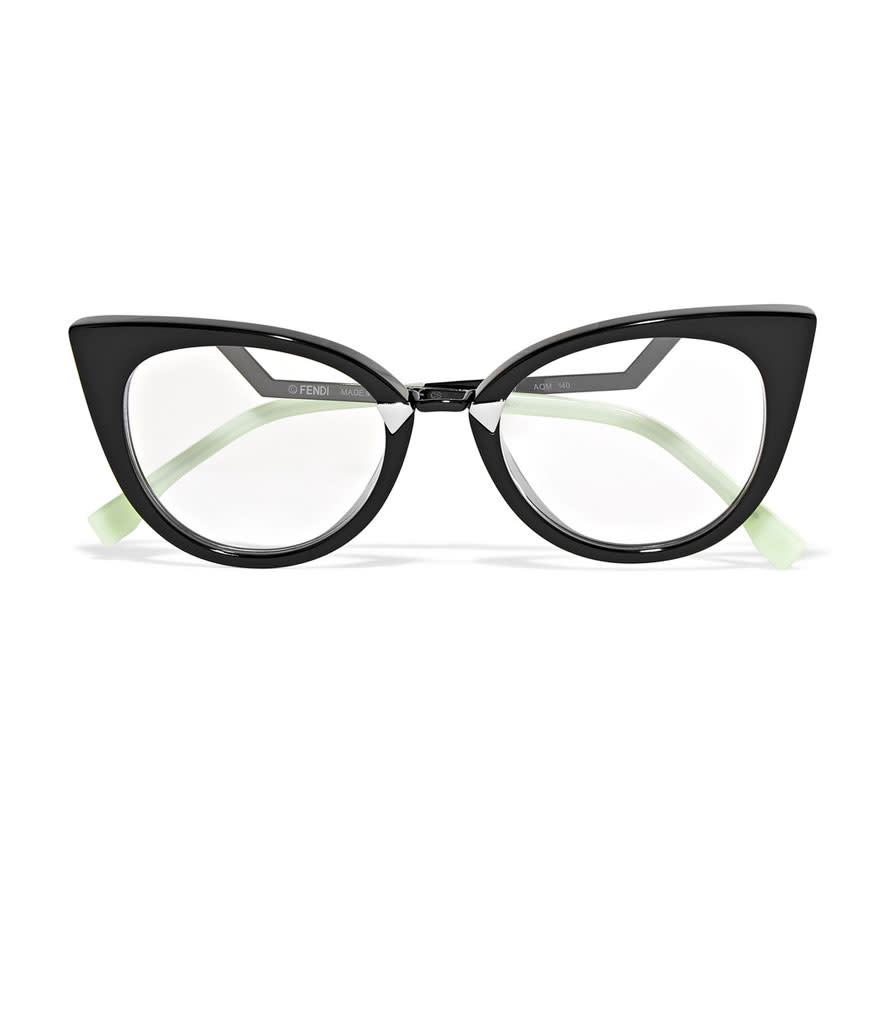 <p>Cat-eye acetate and silver-tone optical glasses, $465, <a rel="nofollow noopener" href="https://www.net-a-porter.com/us/en/product/999574?cm_mmc=polyvoreUS-desktop-_-cpc-_-eyeglasses-_-https://www.net-a-porter.com/us/en/product/999574" target="_blank" data-ylk="slk:net-a-porter.com;elm:context_link;itc:0;sec:content-canvas" class="link ">net-a-porter.com</a> </p>