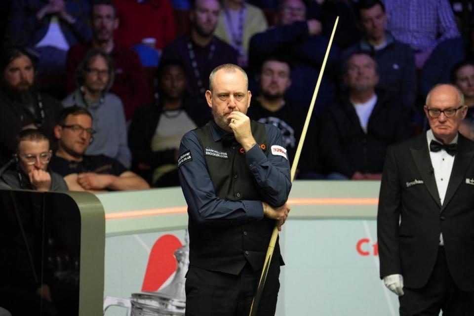 OUT: Mark Williams lost his first-round match at the World Championship <i>(Image: PA)</i>