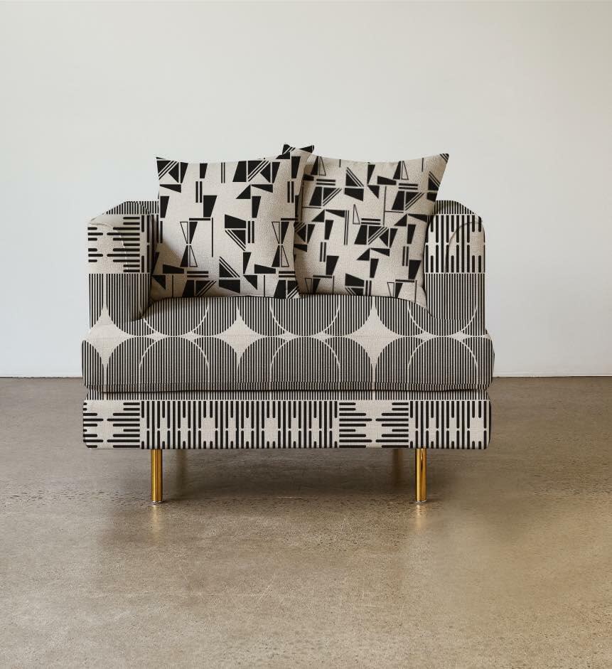 S. Harris partnered with Society of Wonderland for a fabric collection inspired by mid-century home styles