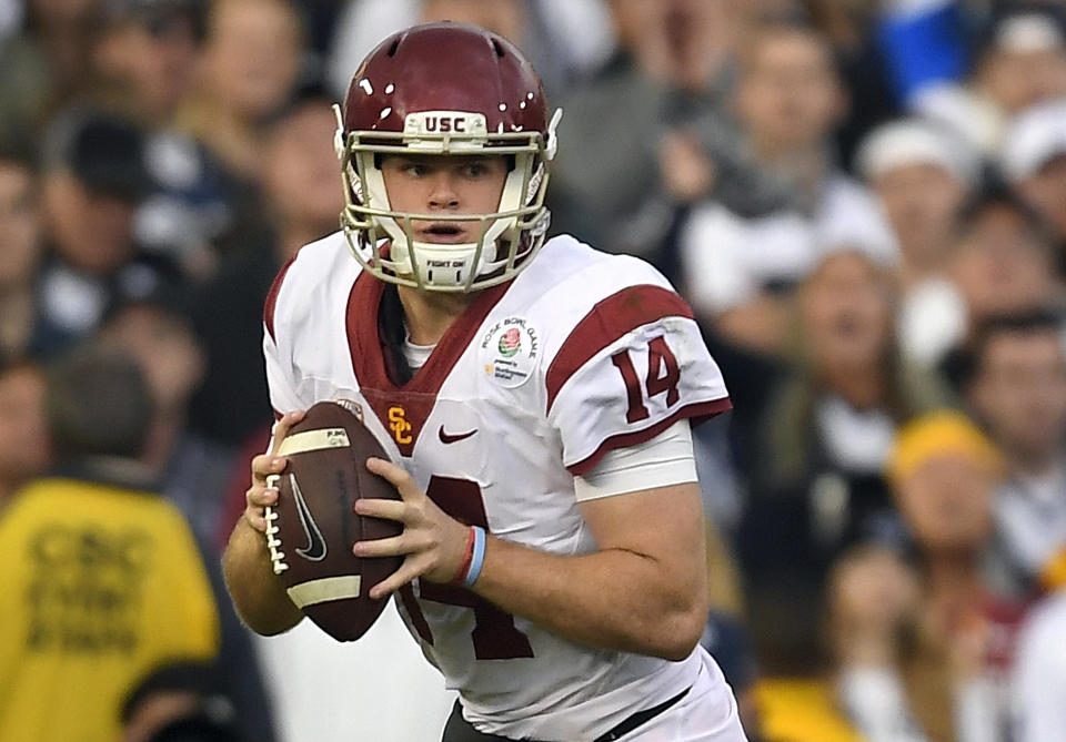 USC quarterback Sam Darnold seemingly came out of nowhere last season and is now climbing NFL draft boards. (AP)