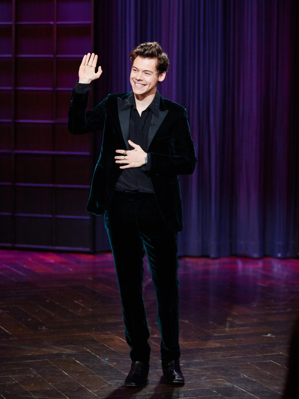 Harry Styles performs during 'The Late Late Show with James Corden,' Tuesday, May 16, 2017 (12:35 PM-1:37 AM ET/PT) On The CBS Television Network. (Photo by Terence Patrick/CBS via Getty Images)