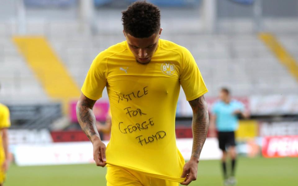 Jadon Sancho scored and showed this message - AP