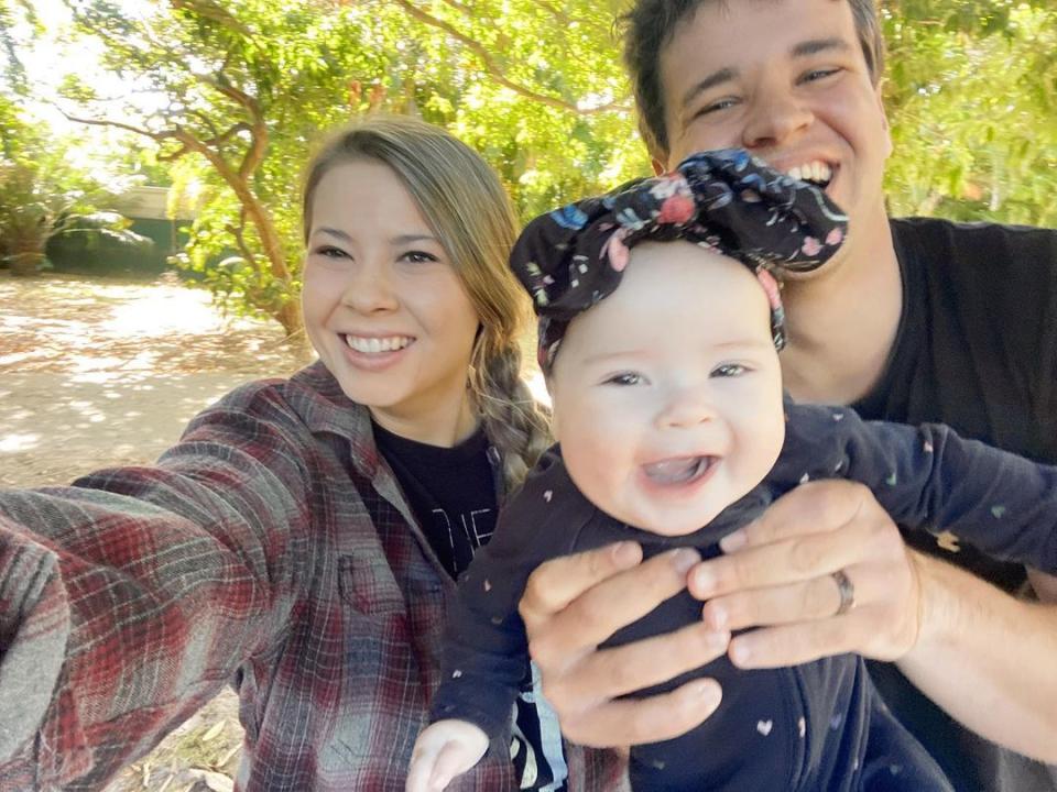 Bindi Irwin and Chandler Powell with their daughter Grace Warrior. Photo: Instagram/bindisueirwin.