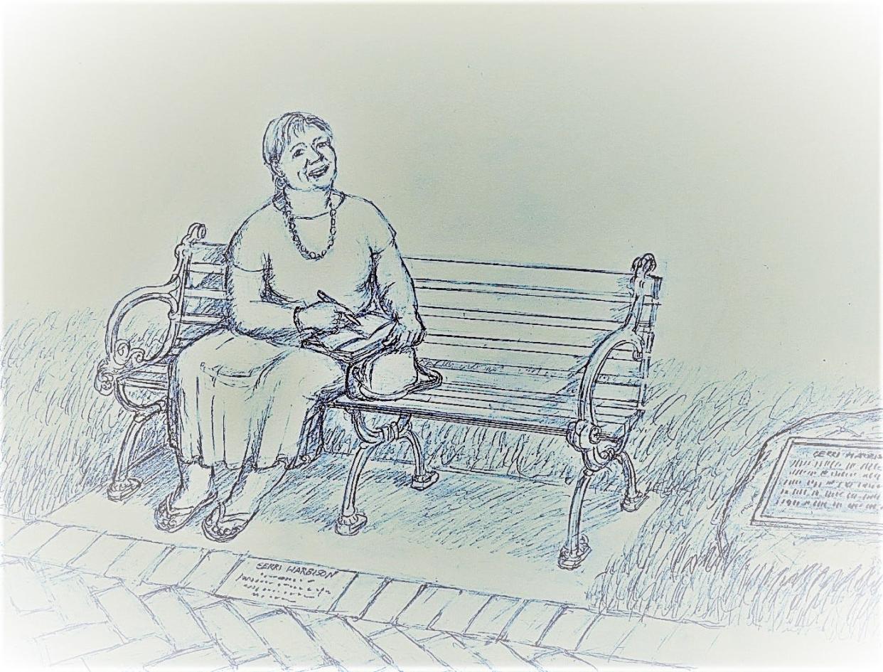 Here's a sketch of a statue of former Montgomery mayor Gerri Harbison sculpted by Blue Ash artist Tom Tsuchiya.