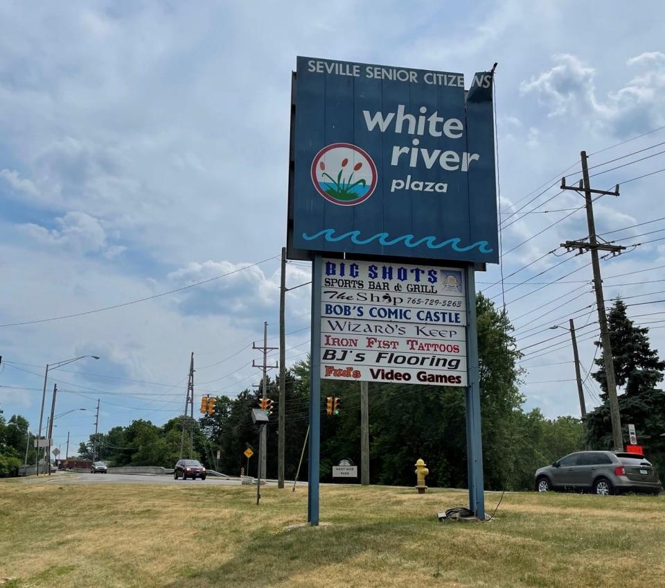 White River Plaza at the corner of White River Boulevard and Nichols Avenue has been sold. City officials hope to build a "ramp" from the White River Greenway across the street to provide access from the trail to the complex.