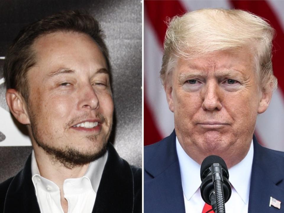 Elon Musk (li.) stellt die Twitter-Begnadigung von Donald Trump in Aussicht. (Bild: Oliver Contreras/CNP/AdMedia/ImageCollect / Phil Stafford/Shutterstock)