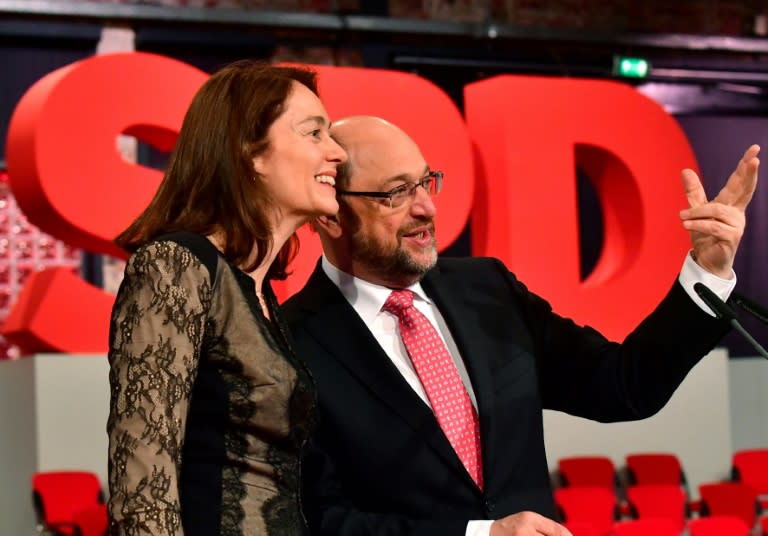 Martin Schulz, seen here with SPD secretary general Katarina Barley, has quickly become something of a social media phenomenon, inspiring a raft of affectionate hashtags among fired-up fans 