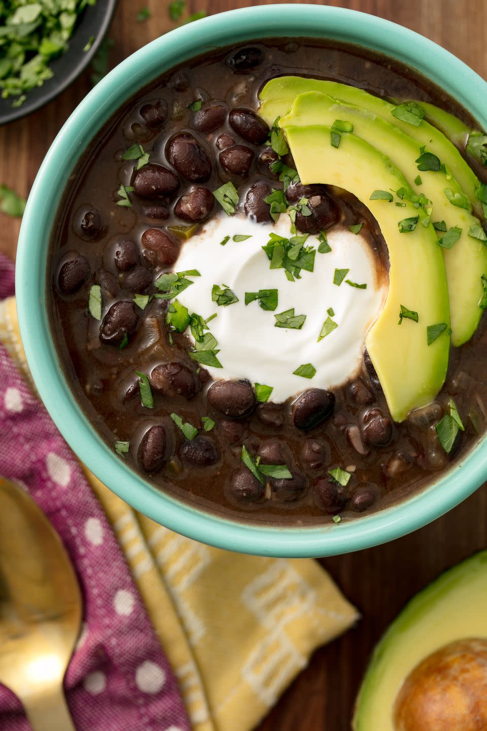 <p>A warm and spicy black bean soup.</p><p>Get the recipe from <a href="https://www.delish.com/cooking/recipe-ideas/recipes/a55504/easy-black-bean-soup-recipe/" rel="nofollow noopener" target="_blank" data-ylk="slk:Delish;elm:context_link;itc:0;sec:content-canvas" class="link ">Delish</a>.</p>