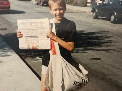 During his youth, CBC's David Common was once named the Toronto Star's "newspaper carrier of the year," an award that came with a plaque he keeps in his office to this day.