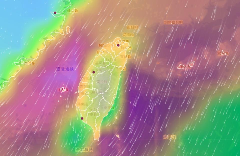 明天受到東北季風影響，中部以北降雨機率大。（圖／翻攝自中央氣象局）