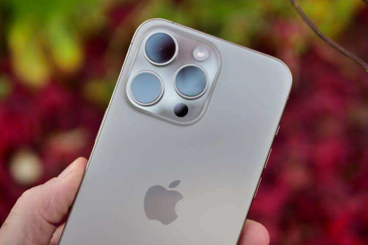 The Apple iPhone 15 Pro Max's camera module.