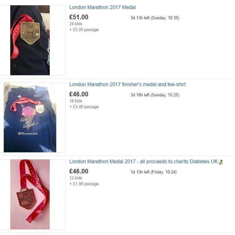 Some of the listings on the auction website. (eBay)