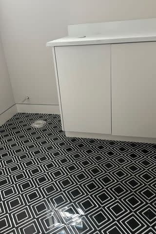 <p>Instagram/simonebiles</p> The new floors in her home feature tiles with a geometric design