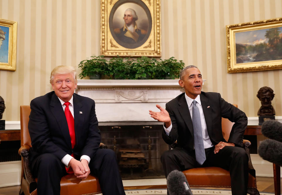 Donald Trump meets with Obama at the White House