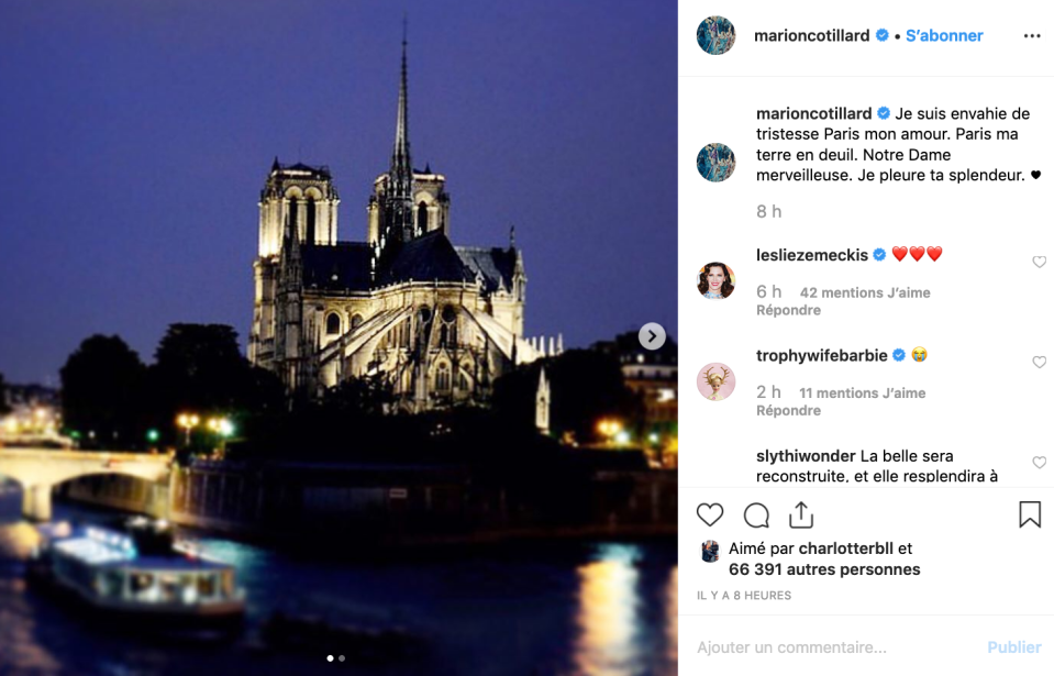 Les stars rendent hommage à Notre Dame de Paris