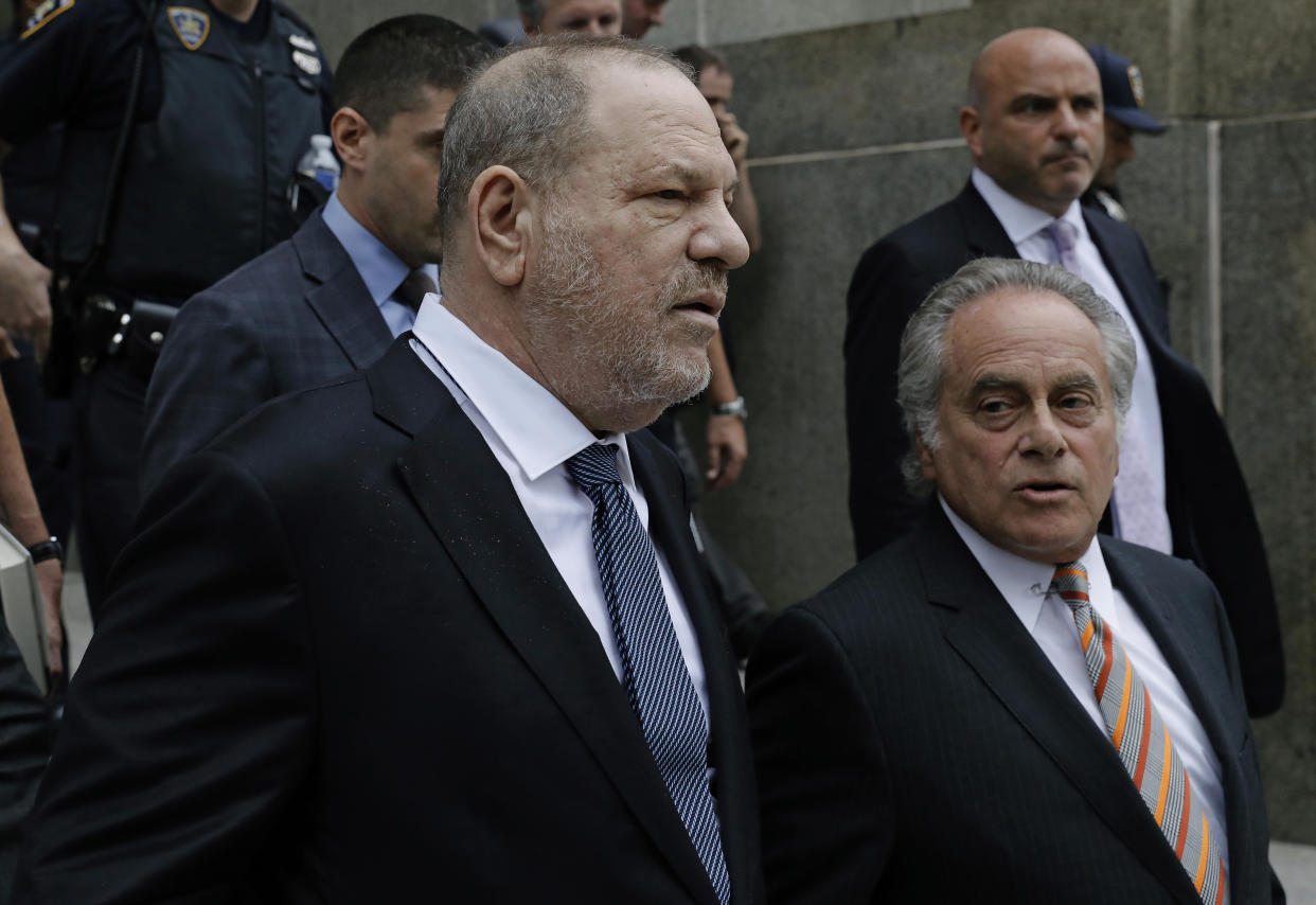 Weinstein, leaving a Manhattan court in October, has been accused of sexual misconduct in a new lawsuit. (Photo: Peter Foley/Bloomberg via Getty Images)