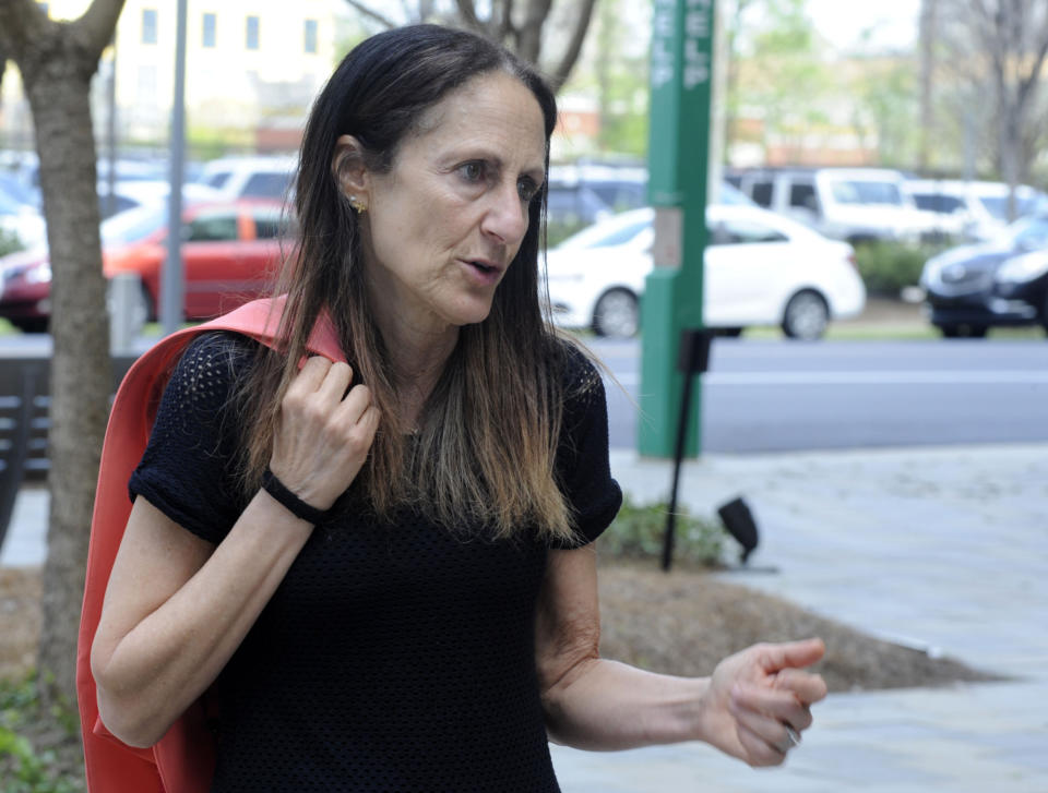 Dr. Morissa Ladinsky, a University of Alabama at Birmingham professor who treats patients with gender issues, speaks during an interview in Birmingham, Ala., on Wednesday, April 13, 2022. (AP Photo/Jay Reeves)