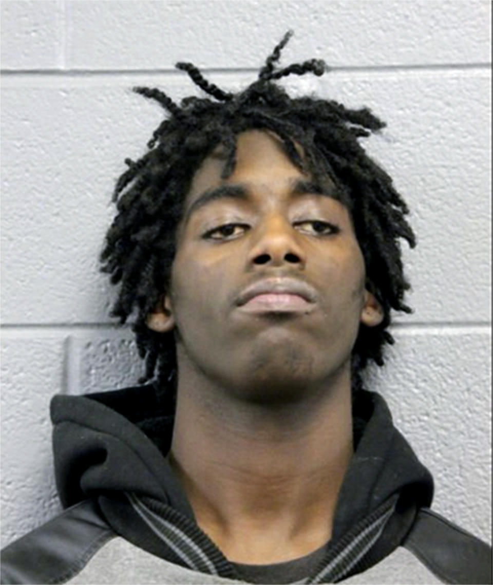 This booking photo provided by the Chicago Police Department shows Jordan Hill, of Carpentersville, Ill. Hill is one of four people charged Thursday, Jan. 5, 2017, with aggravated kidnapping and taking part in a hate crime after allegedly beating and taunting a man in a video broadcast live on Facebook. (Chicago Police Department via AP)