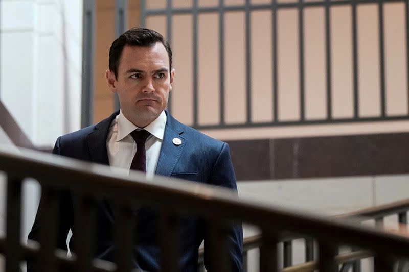 Members of the House Permanent Select Committee on Intelligence arrive to a meeting on Capitol Hill in Washington