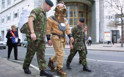 London Marathon hot weather costumes rhino fridge - Credit:  Ian Walton/Getty