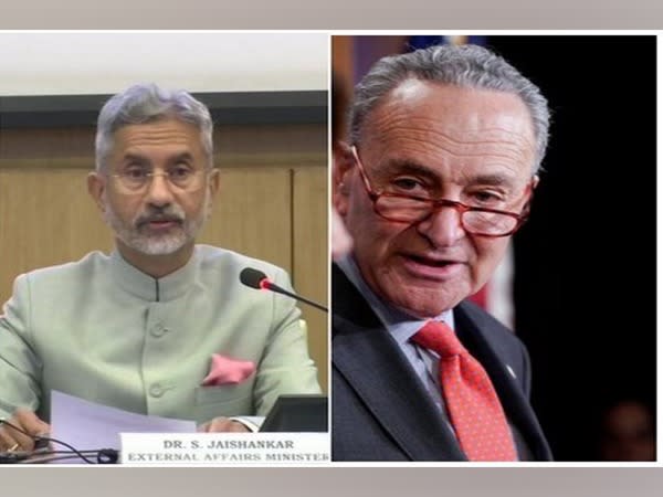 External Affairs S Jaishankar (L) and US Senator Chuck Schumer (R)