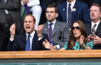 <p>The Duke and Duchess of Cambridge couldn’t hide their excitement on 6 July at the 2014 tournament. <em>[Photo: Getty]</em> </p>