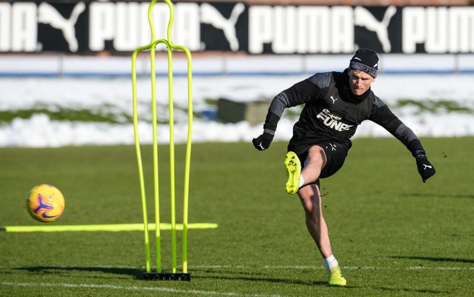 Matt Ritchie (pictured training) was annoyed by Steve Bruce's post-match interviews - GETTY IMAGES