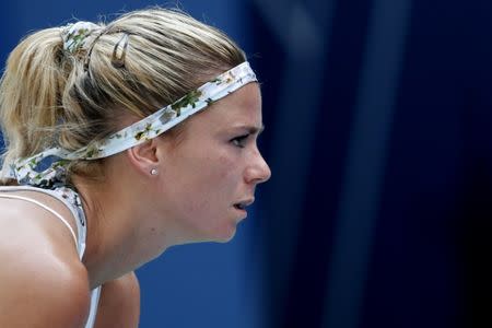 FILE PHOTO - Aug 29, 2018; New York, NY, USA; Camila Giorgi of Italy prepares to return serve against Venus Williams of the United States (not pictured) in the second round on day three of the 2018 U.S. Open tennis tournament at USTA Billie Jean King National Tennis Center. Mandatory Credit: Geoff Burke-USA TODAY Sports