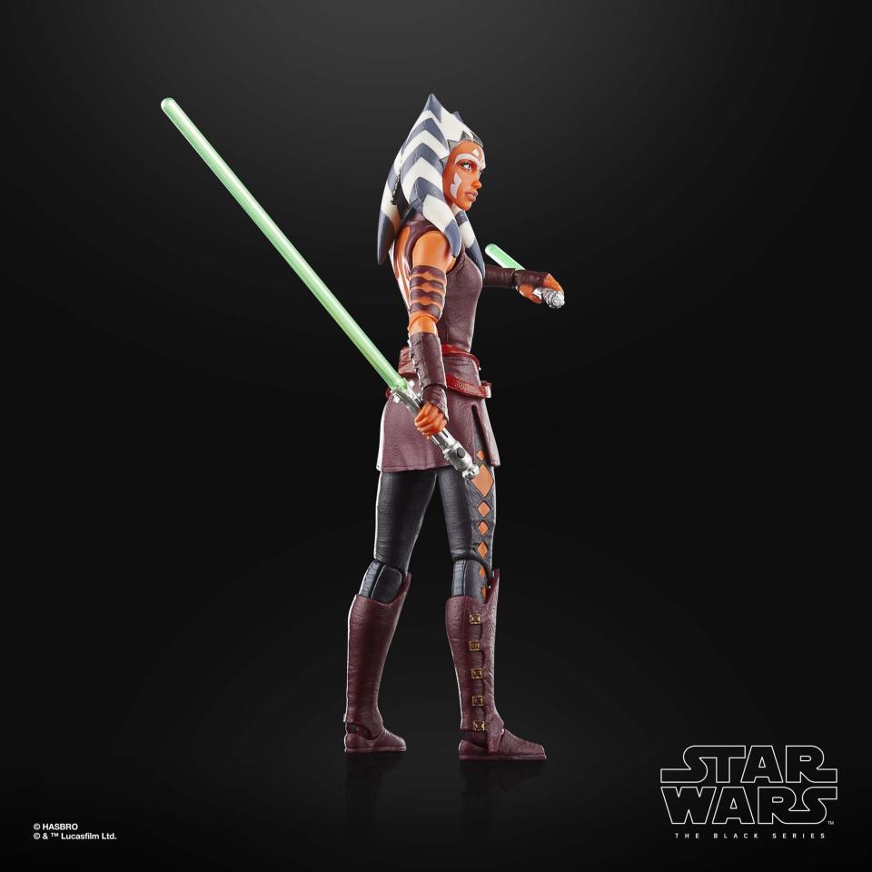 The Black Series Ahsoka Tano action figure posed against a black background