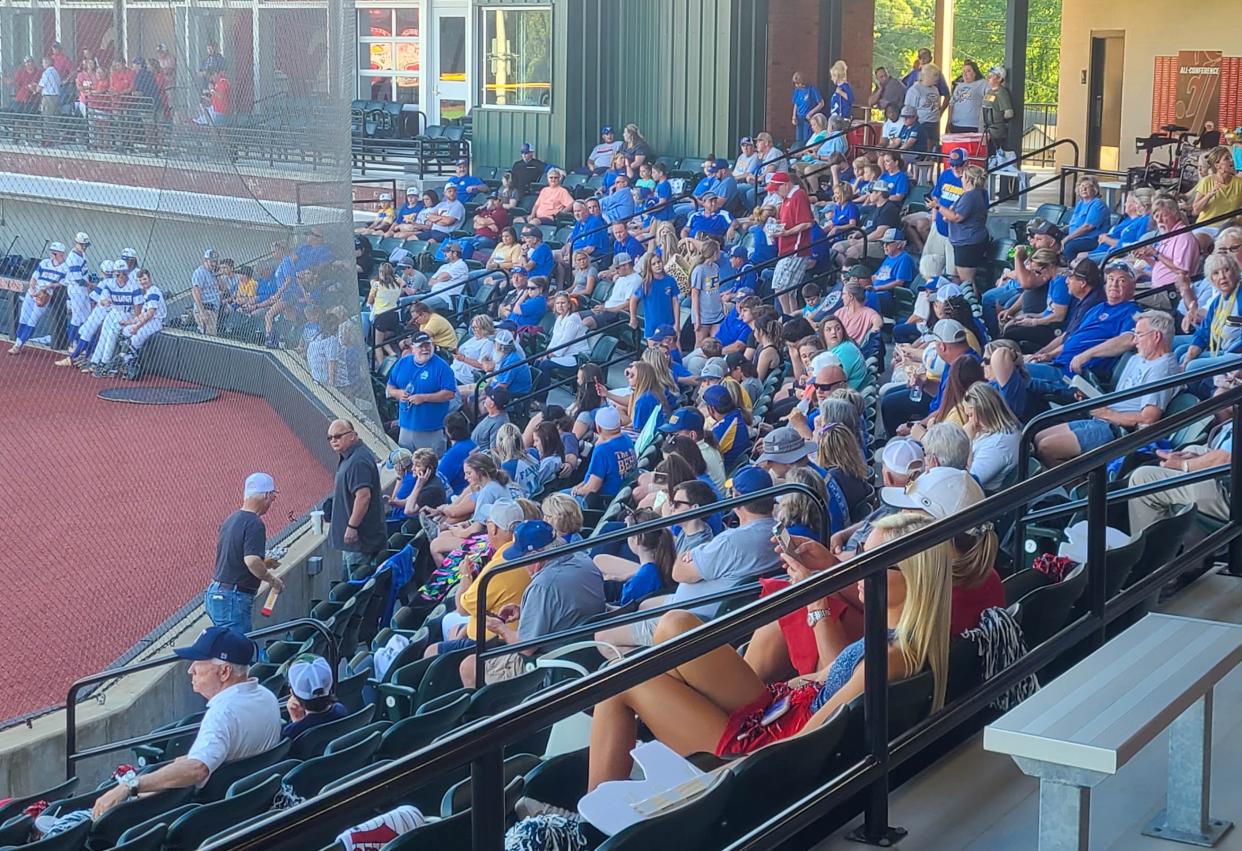 Piedmont fans fill out the stands an hour before the first game of the Class 3A state baseball championship. Piedmont is 10 minutes from Jacksonville State. Ehsan Kassim/Gadsden Times
