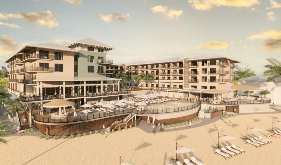 In the Know: August 2023 rendering for new Neptune Resort that had been destroyed by 2022's Hurricane Ian.