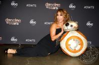 The <em>DWTS</em> judge wore an asymmetrical one-shoulder <a href="https://www.instagram.com/antonioberardiofficial/?hl=en" rel="nofollow noopener" target="_blank" data-ylk="slk:Antonio Beradi;elm:context_link;itc:0;sec:content-canvas" class="link ">Antonio Beradi</a> gown with sequin embellishments along the bodice. The sexy curve-hugger also featured a knee-high slit.