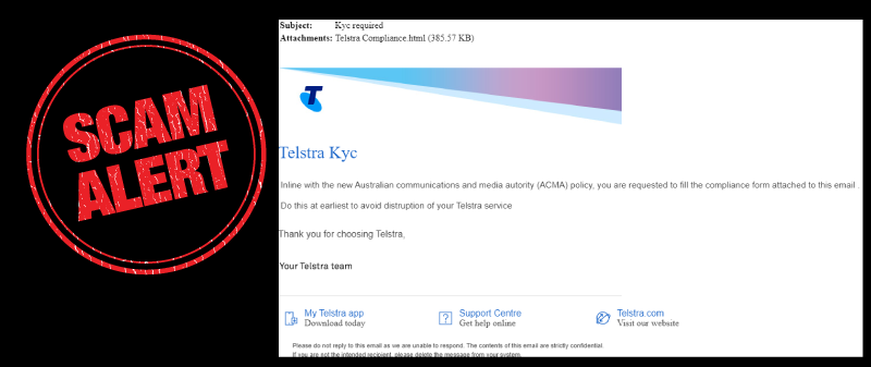 Telstra scam email
