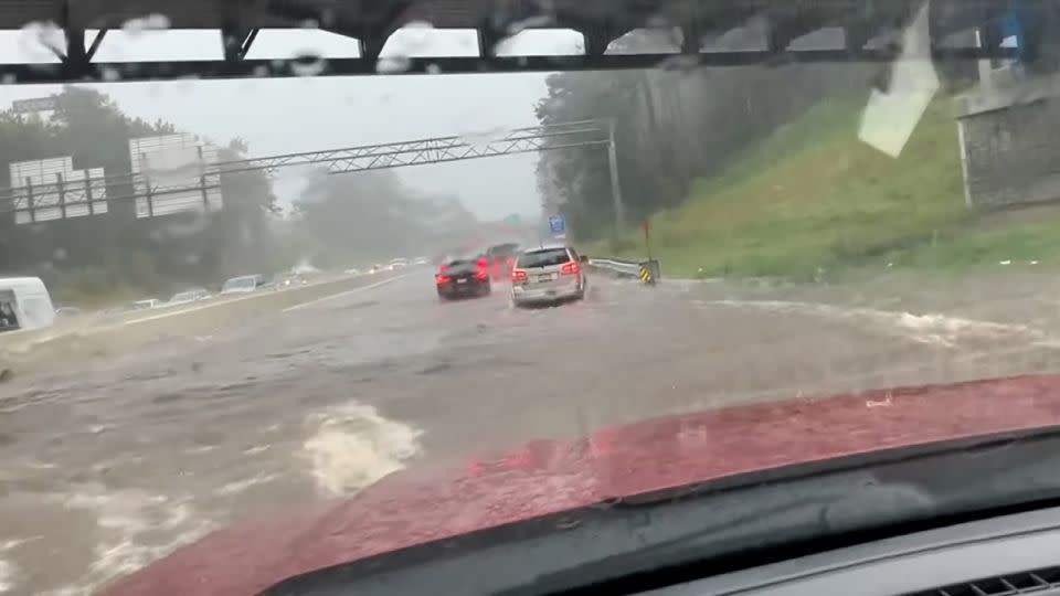 Footage taken by Timothy Robichaud shows treacherous driving conditions in Leominster on Monday. - Timothy Robichaud