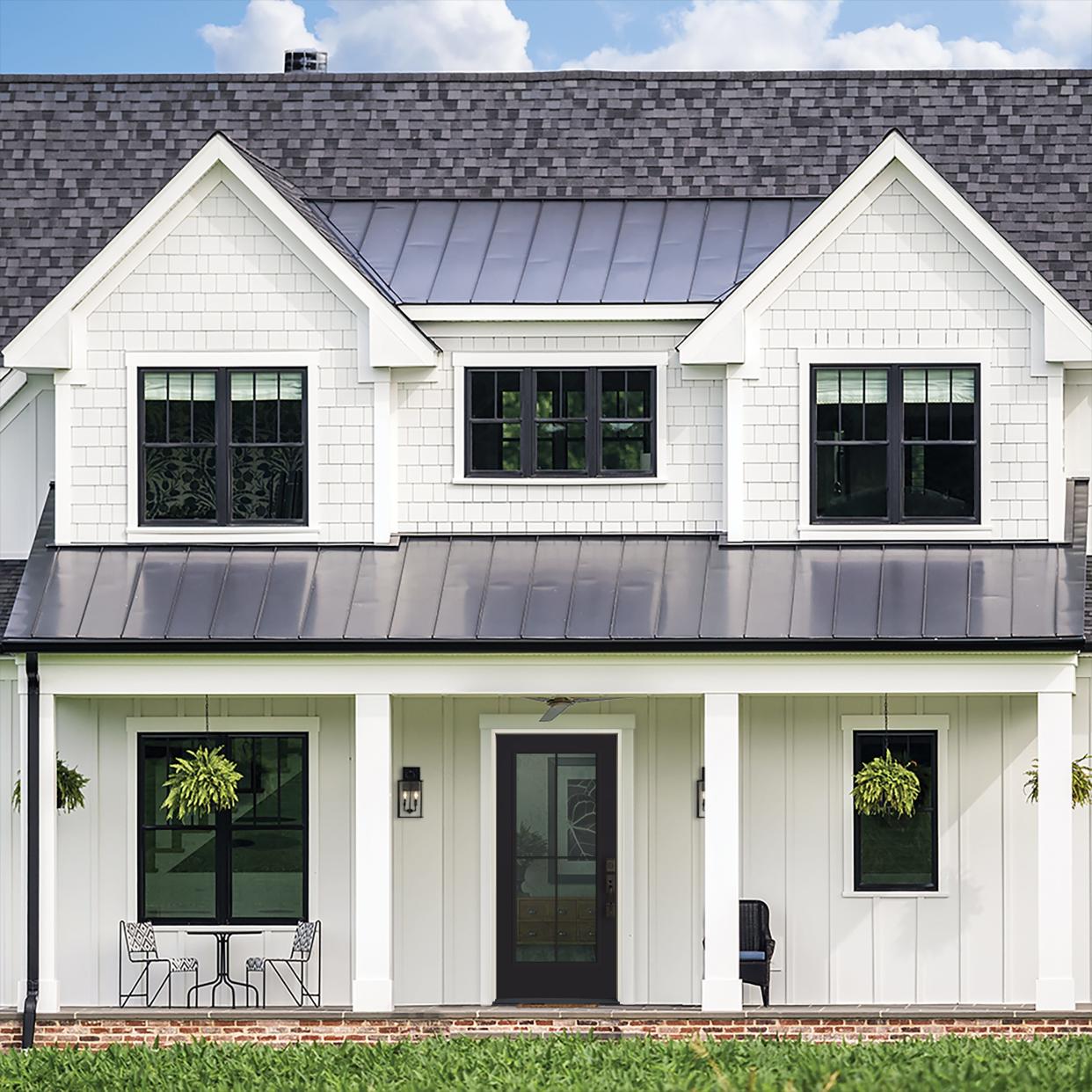 FACE IT: A new front door is a dramatic way to give your home a fast facelift. Black front doors with glass are hot today.