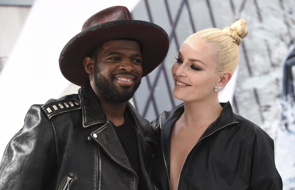 Lindsey Vonn presented P.K. Subban with an engagement ring. (Photo by Jordan Strauss/Invision/AP)