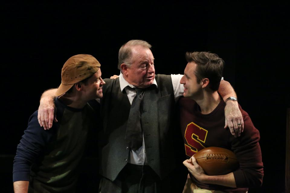 Ty Fanning, Rob Donohoe and Michael Shenefelt in "Death of Salesman" at Palm Beach Dramaworks.