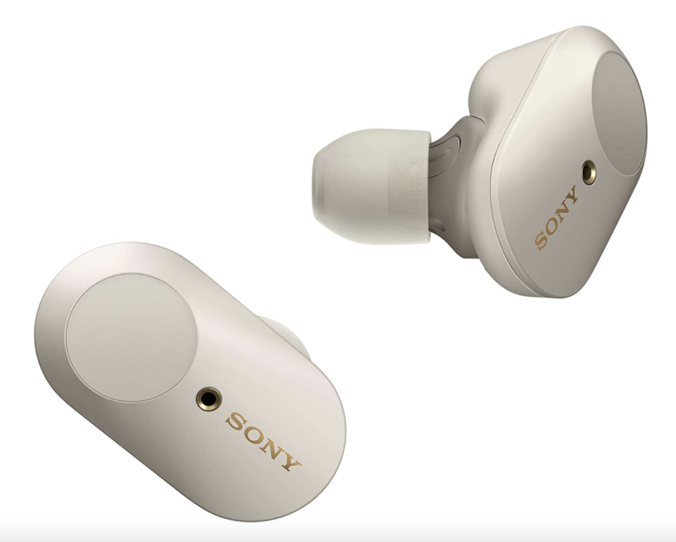 Sony Noise Canceling Truly Wireless Earbuds in white 