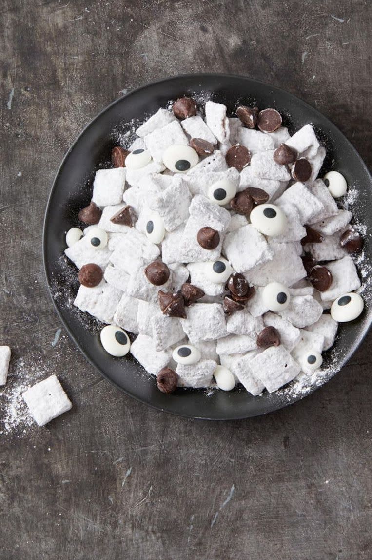 <p>We see you, puppy chow. And we raise you this spooky, eyeball-studded Halloween version that’s gluten-free, too!</p><p>Get the <a href="https://www.goodhousekeeping.com/food-recipes/a28543245/i-see-you-snack-mix-recipe/" rel="nofollow noopener" target="_blank" data-ylk="slk:I See You Halloween Snack Mix recipe;elm:context_link;itc:0;sec:content-canvas" class="link "><strong>I See You Halloween Snack Mix recipe</strong></a><em>.</em></p><p><strong>RELATED: </strong><a href="https://www.goodhousekeeping.com/food-recipes/dessert/g376/gluten-free-dessert-recipes/" rel="nofollow noopener" target="_blank" data-ylk="slk:25 Gluten-Free Desserts That Will Be the Hit of Any Party;elm:context_link;itc:0;sec:content-canvas" class="link ">25 Gluten-Free Desserts That Will Be the Hit of Any Party</a><br></p>