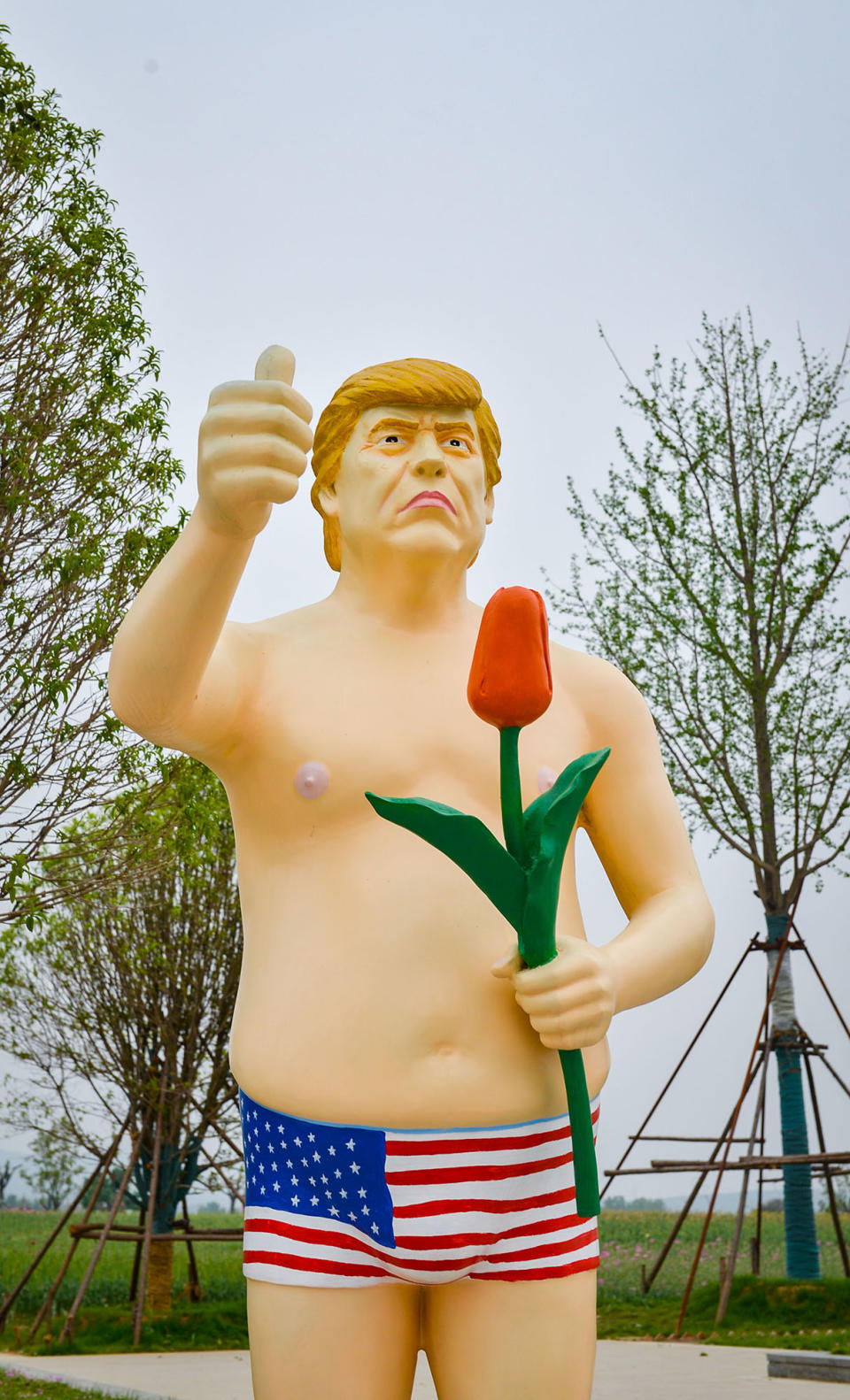 Half-naked statue resembling Donald Trump In China