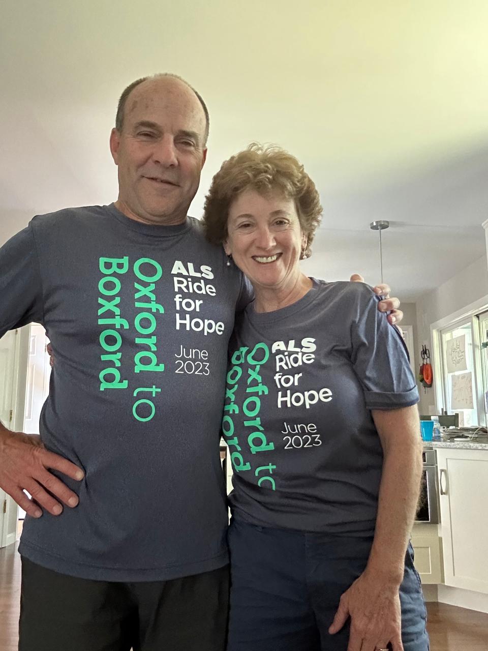 Doug and Dolly prepare for ALS Ride for Hope fundraising.