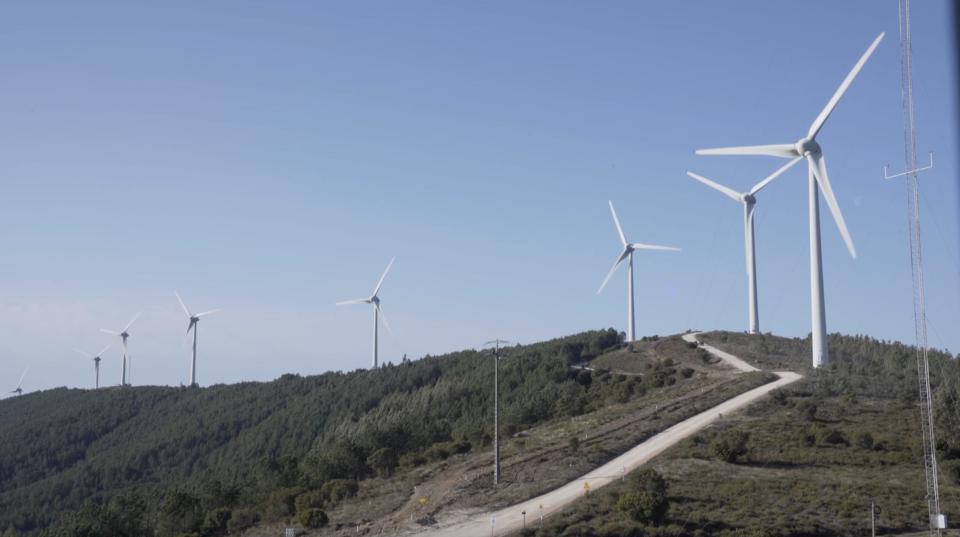 Wind turbines at a wind farm in Portugal.