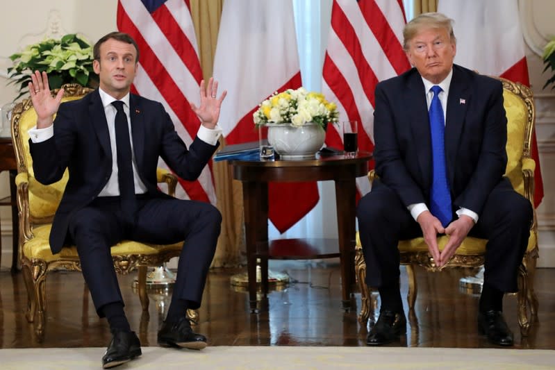 U.S. President Trump meets France's President Macron, ahead of the NATO summit, in London